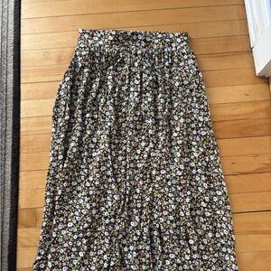 Pink Martini Black Maxi Skirt with Pastel Floral Print